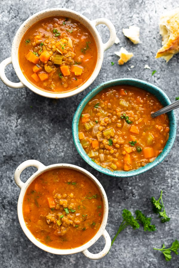 Hearty lentil soup